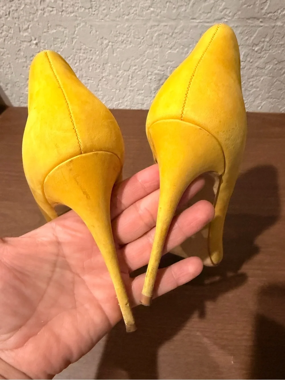 Aldo Mustard Yellow Pointed-Toe High Heels 8.5 womens heels